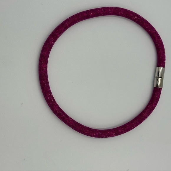 Swarovski Stardust Crystal Mesh Necklace Chocker in Lavender Fuchsia - Picture 5 of 5